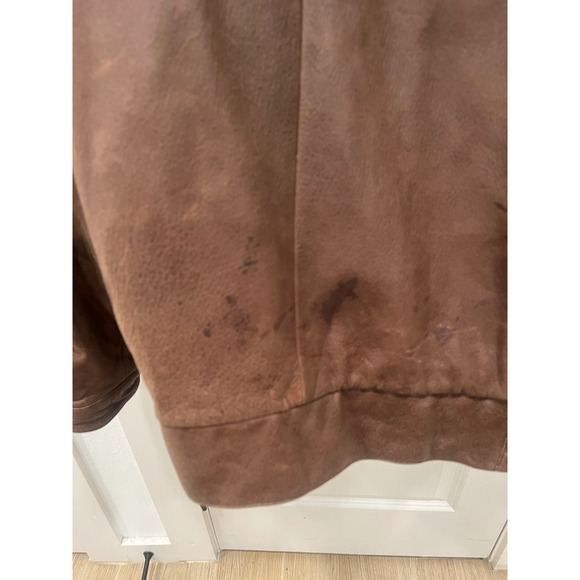 Wilsons Leather Men's Brown Genuine Leather Bomber Jacket Full Zip Size XL - Picture 10 of 16
